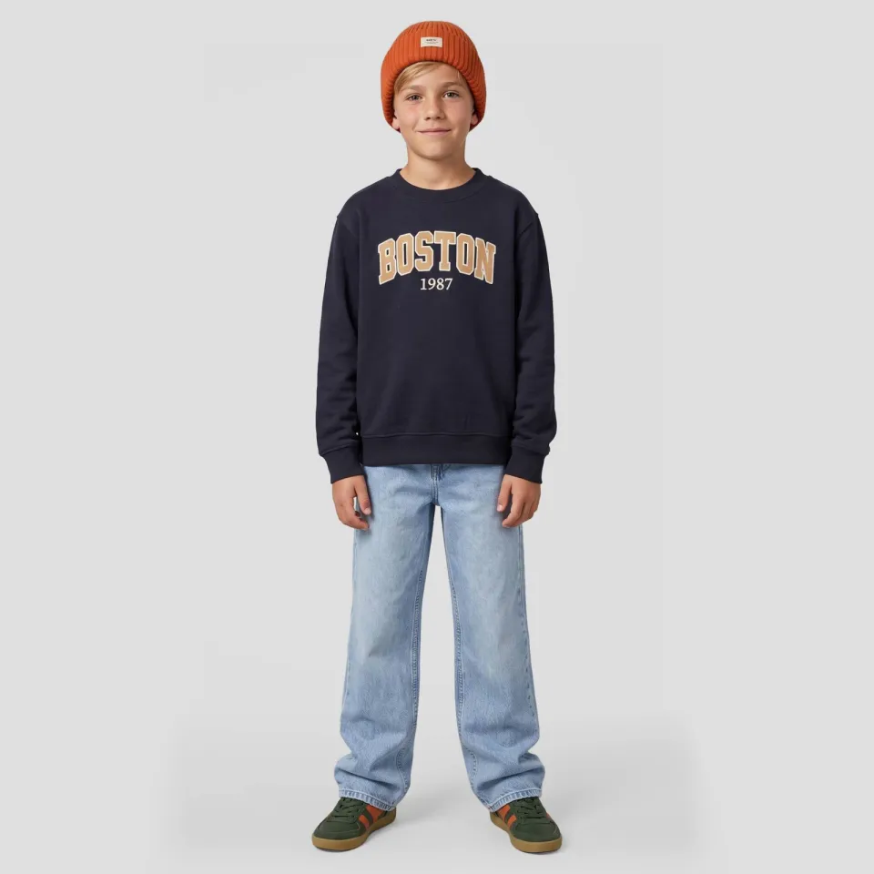 Me & My Monkey sweater met tekst donkerblauw, foto 4