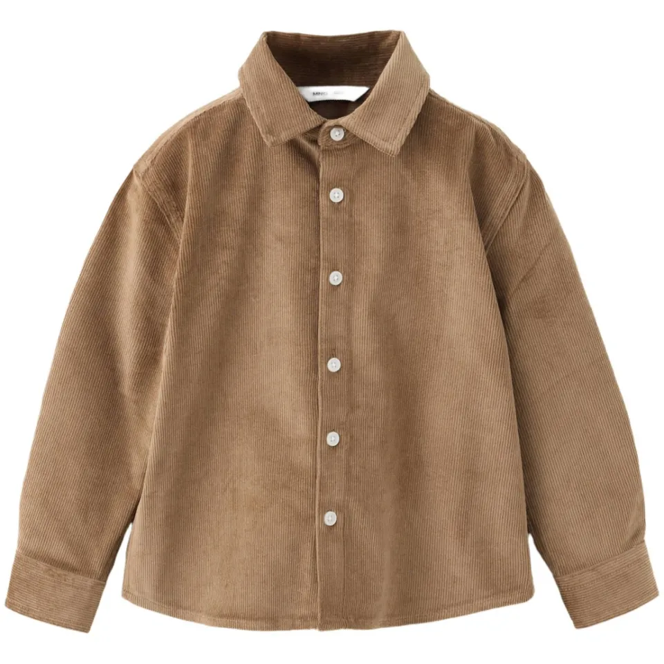 Mango Kids corduroy casual overhemd - bruin, foto 2