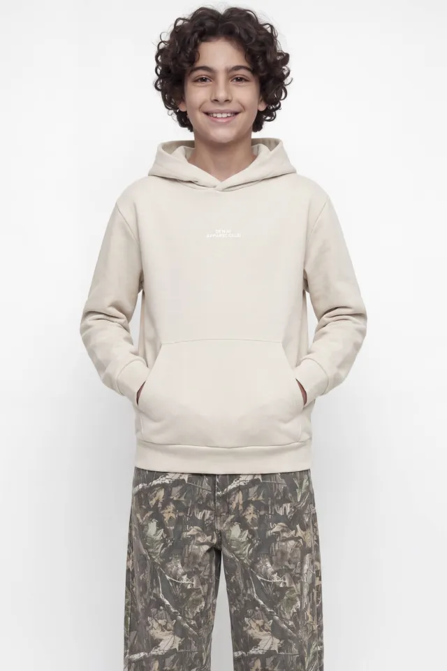 Jack & Jones JUNIOR hoodie met backprint - beige