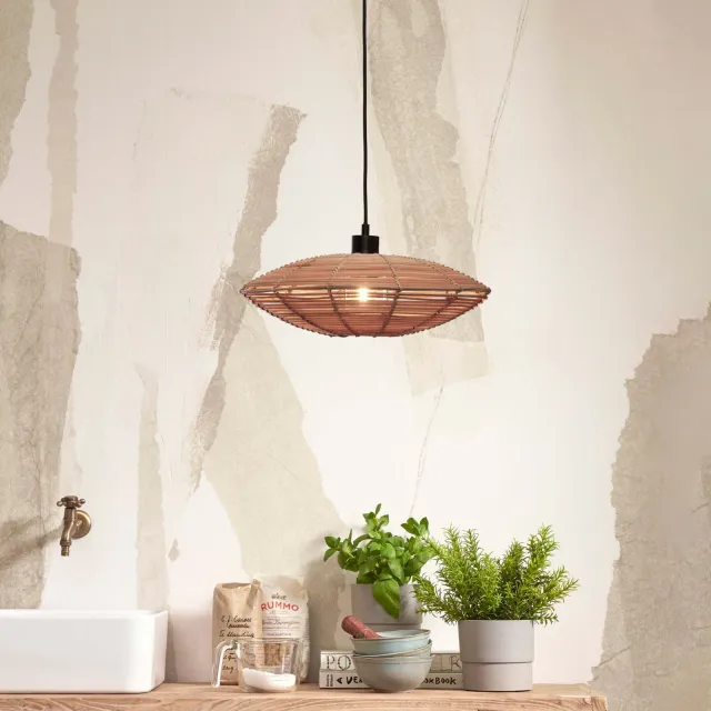 Good&Mojo Hanglamp 'Tanami' Rotan, 40cm, kleur Naturel