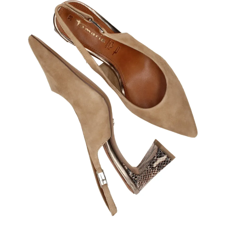 Tamaris slingback pump beige, foto 4