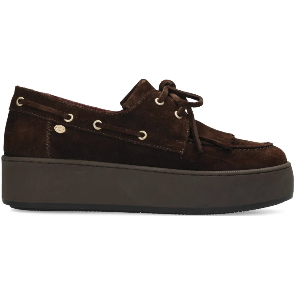 Fred de la Bretoniere Dames Mocassins Edia Indi - Bruin, foto 2