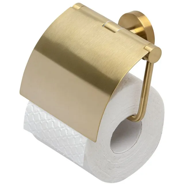 Toiletrolhouder Geesa Nemox met Klep Geborsteld Goud