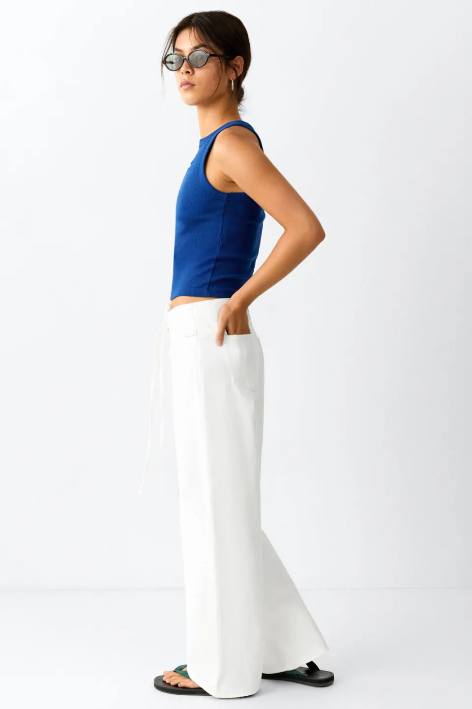 Mango TEEN wide leg jeans - wit, foto 4