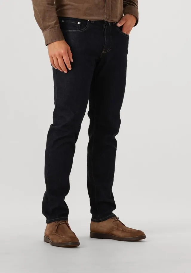 Pierre Cardin Lyon tapered jeans donkerblauw Blauw/zwart stonewash