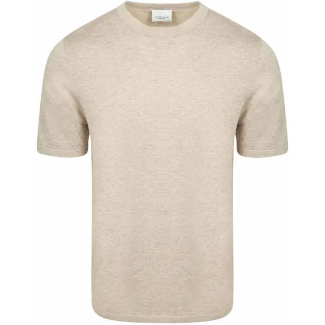Profuomo T-shirt Korte Mouw Profuomo T-Shirt Knitted Beige