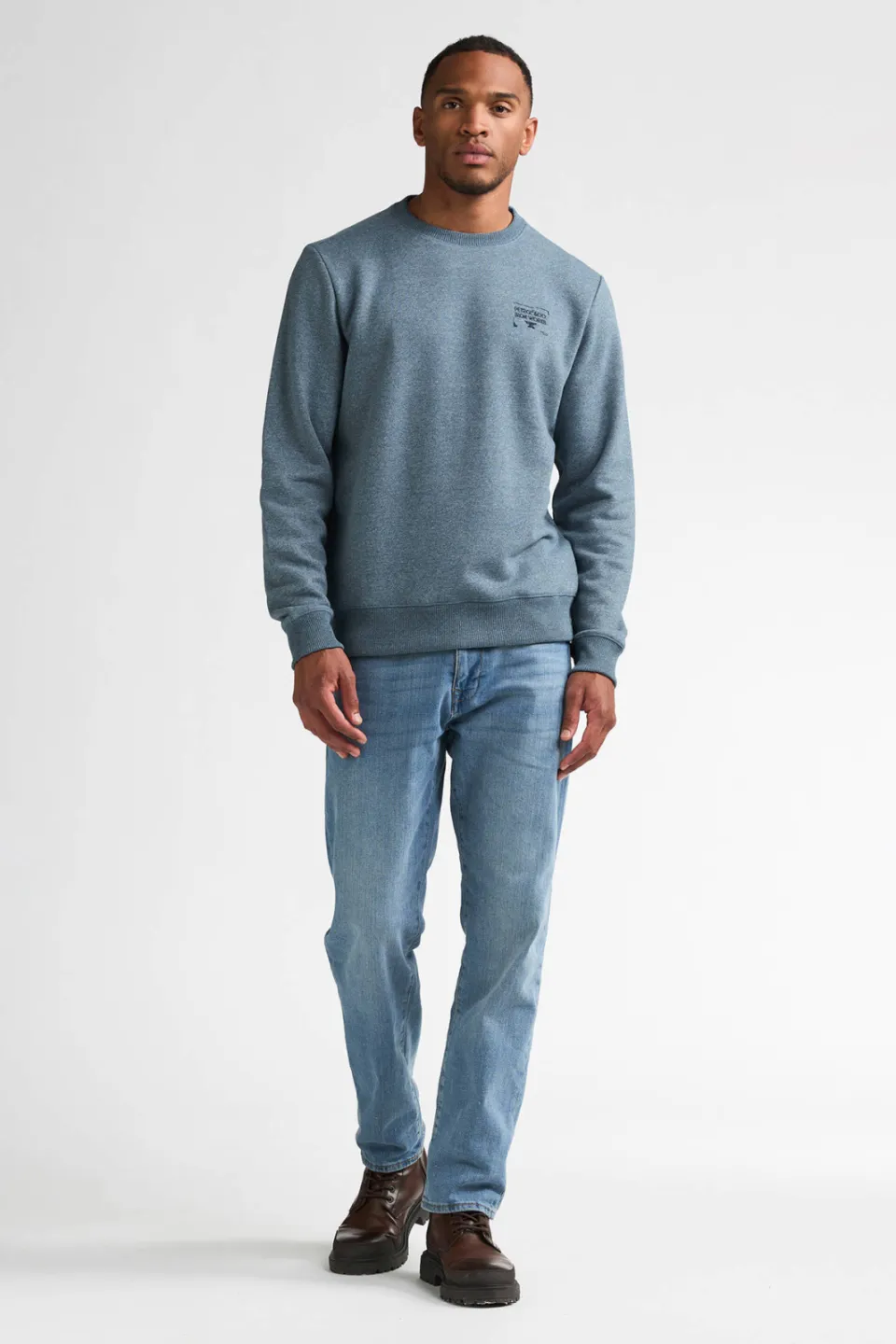 Petrol Industries regular fit sweater met borduursels - blauw, foto 4