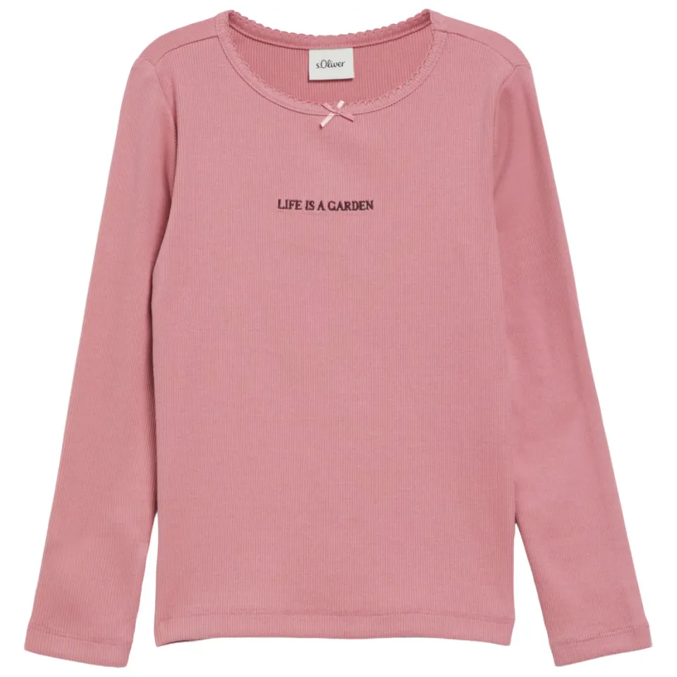 s.Oliver longsleeve met borduursels roze, foto 2