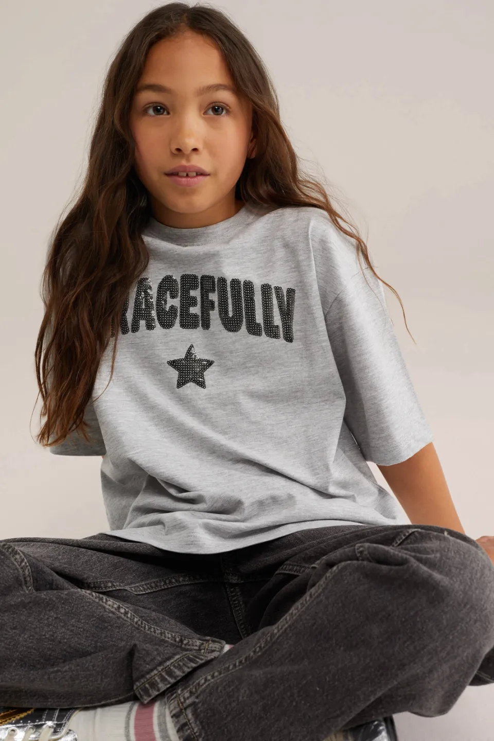 WE Fashion T-shirt lichtgrijs