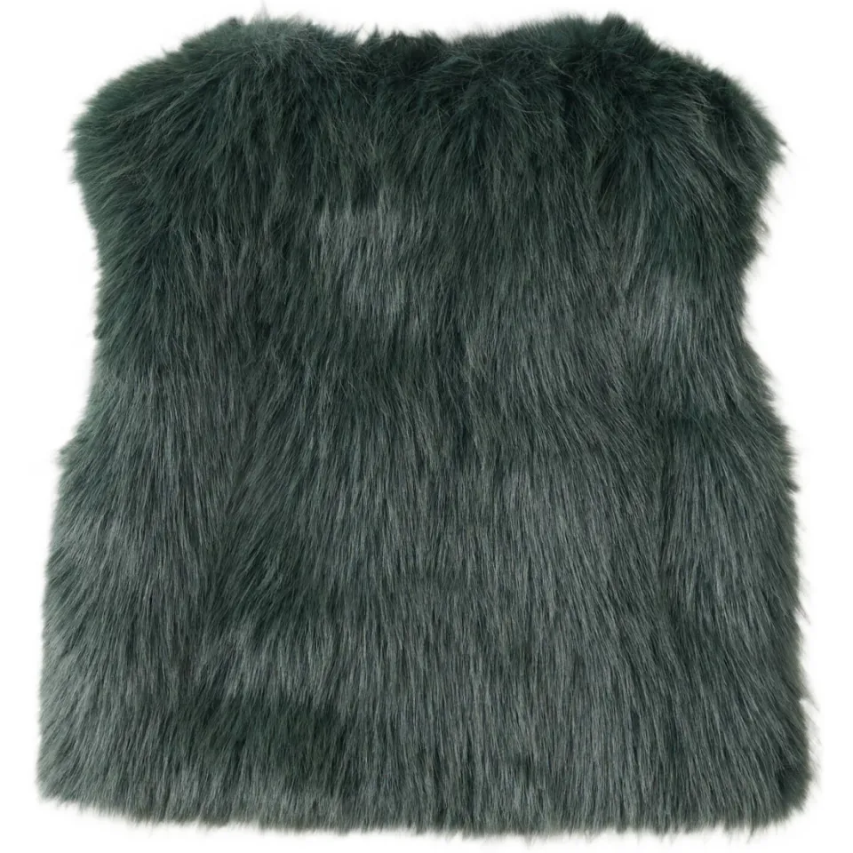 Mango Kids imitatiebont gilet - donkergroen, foto 2