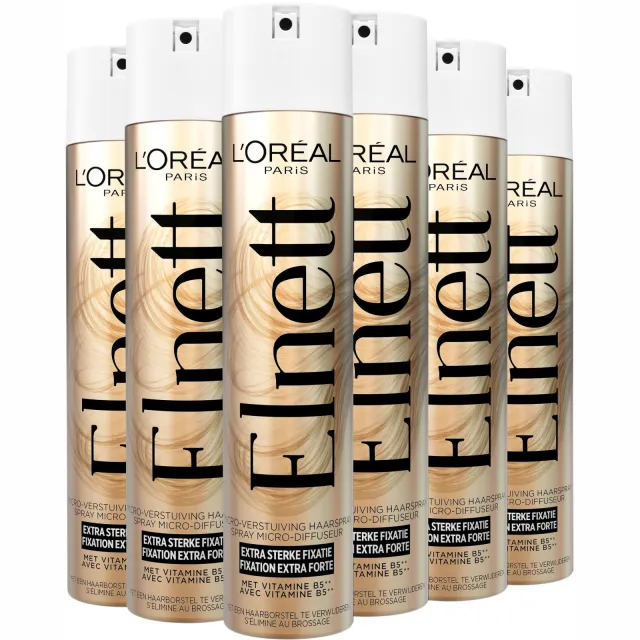 L'oréal Paris Elnett Satin Haarspray Extra Sterke Fixatie - 6 x 300 ml - voordeelverpakking