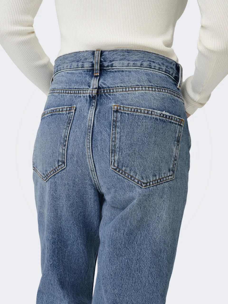Only high waist straight leg jeans ONLRILEY light blue denim, foto 6