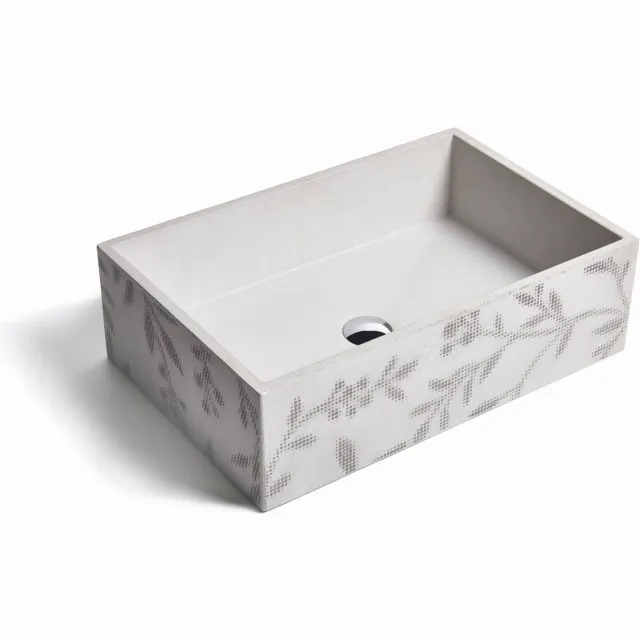 Urbi et Orbi Opzet Wastafel Urbi et Orbi Ombra Beton 53x38x16 cm Licht Grijs met Donker Patroon