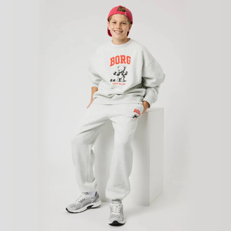 Björn Borg sweater met logo - grijs Grijs melange