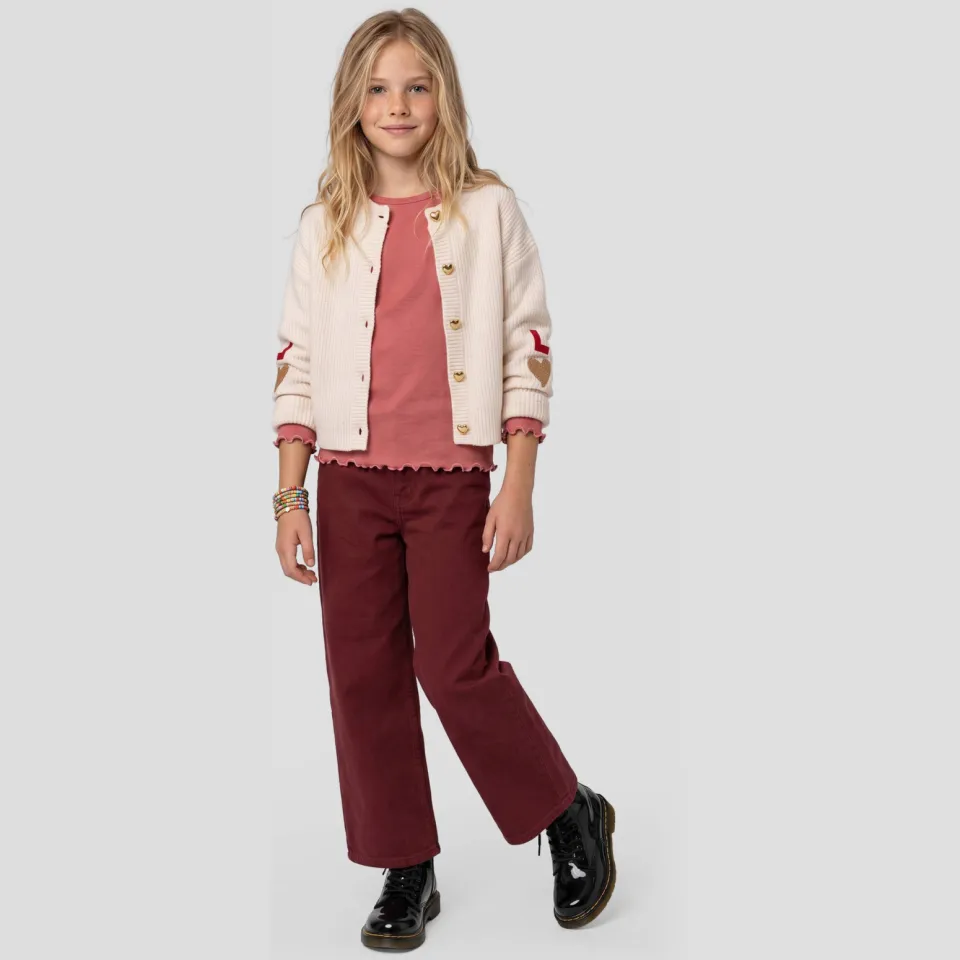 Me & My Monkey loose fit jeans - donkerrood, foto 3