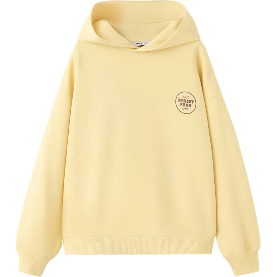 Mango Kids hoodie met backprint - geel, foto 2