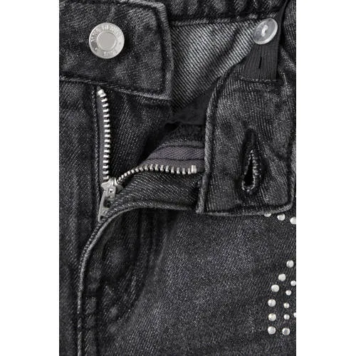 Mango Kids regular waist wide leg jeans met studs en print - grijs, foto 2