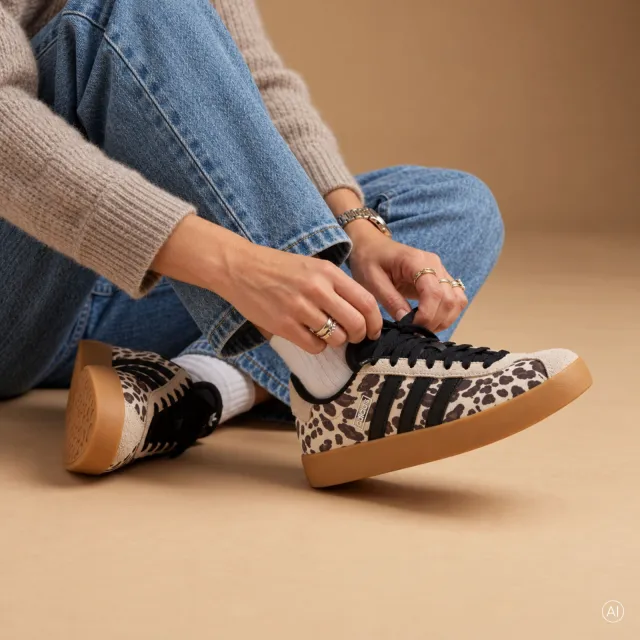 Adidas VL Court 3.0 sneaker luipaardprint grijs, foto 6