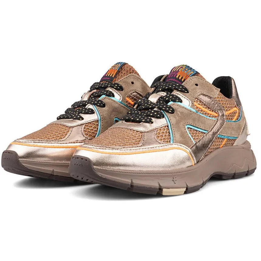 Floris Van Bommel Daysi 09.01 leren sneakers goud, foto 4