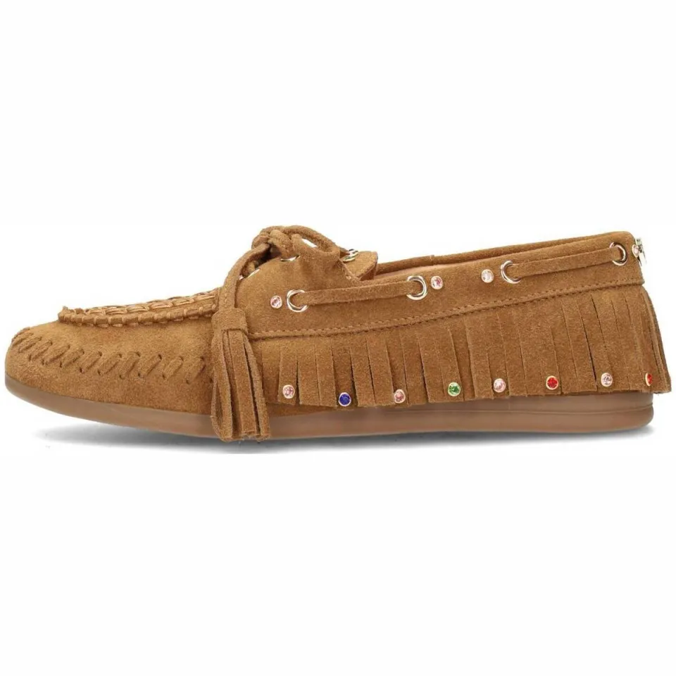 Haboob Yara suède mocassins cognac