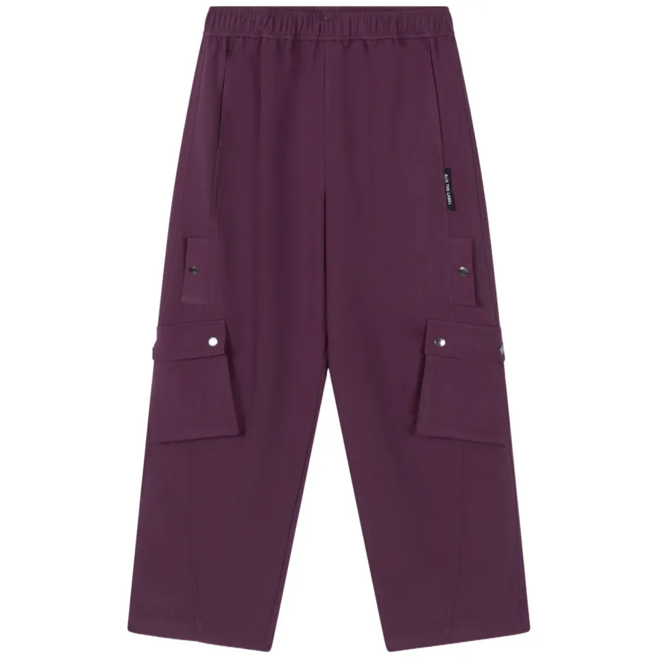Alix The Label wide leg cargobroek aubergine, foto 2
