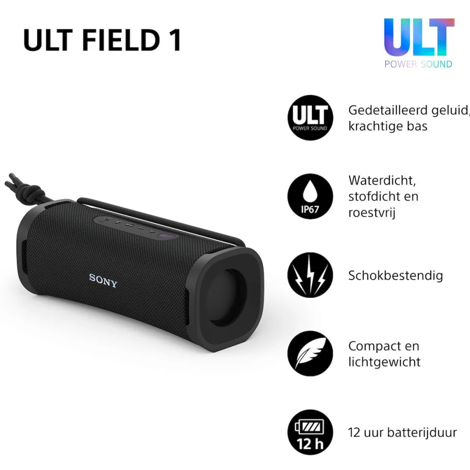 Sony ULT Field 1 bluetooth speaker zwart, foto 2