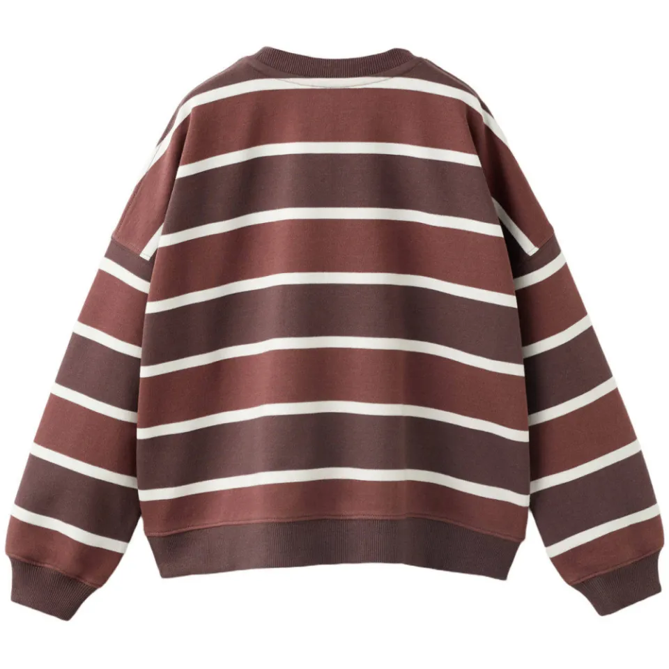 Mango Kids katoenen gestreepte sweater - bruin, foto 4