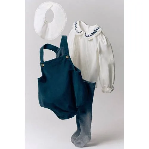 Mango Kids romper met corduroy details - marineblauw, foto 4