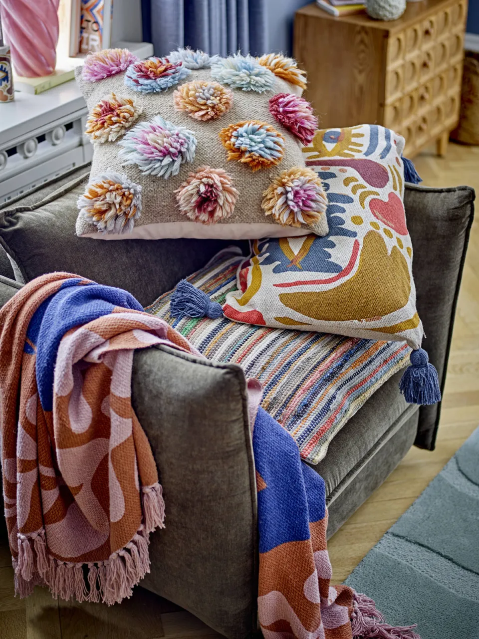 Bloomingville Atle plaid bruin, foto 3
