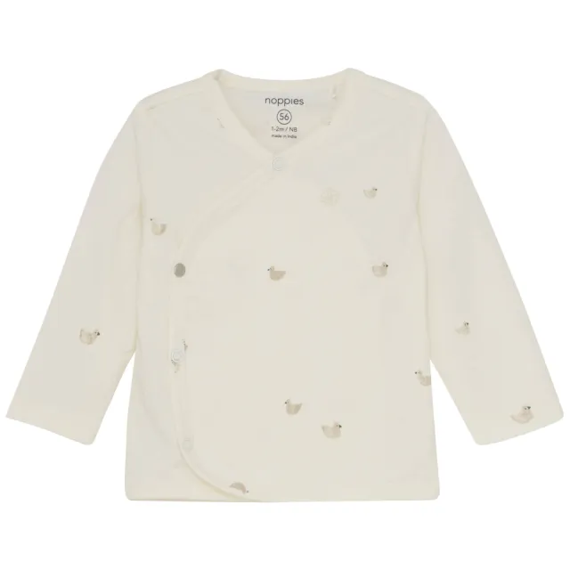 Noppies baby longsleeve ecru met all-over print Offwhite/beige