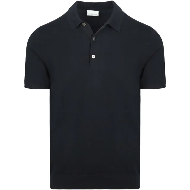 Profuomo zijden regular polo donkerblauw fijn gebreid navy, foto 2