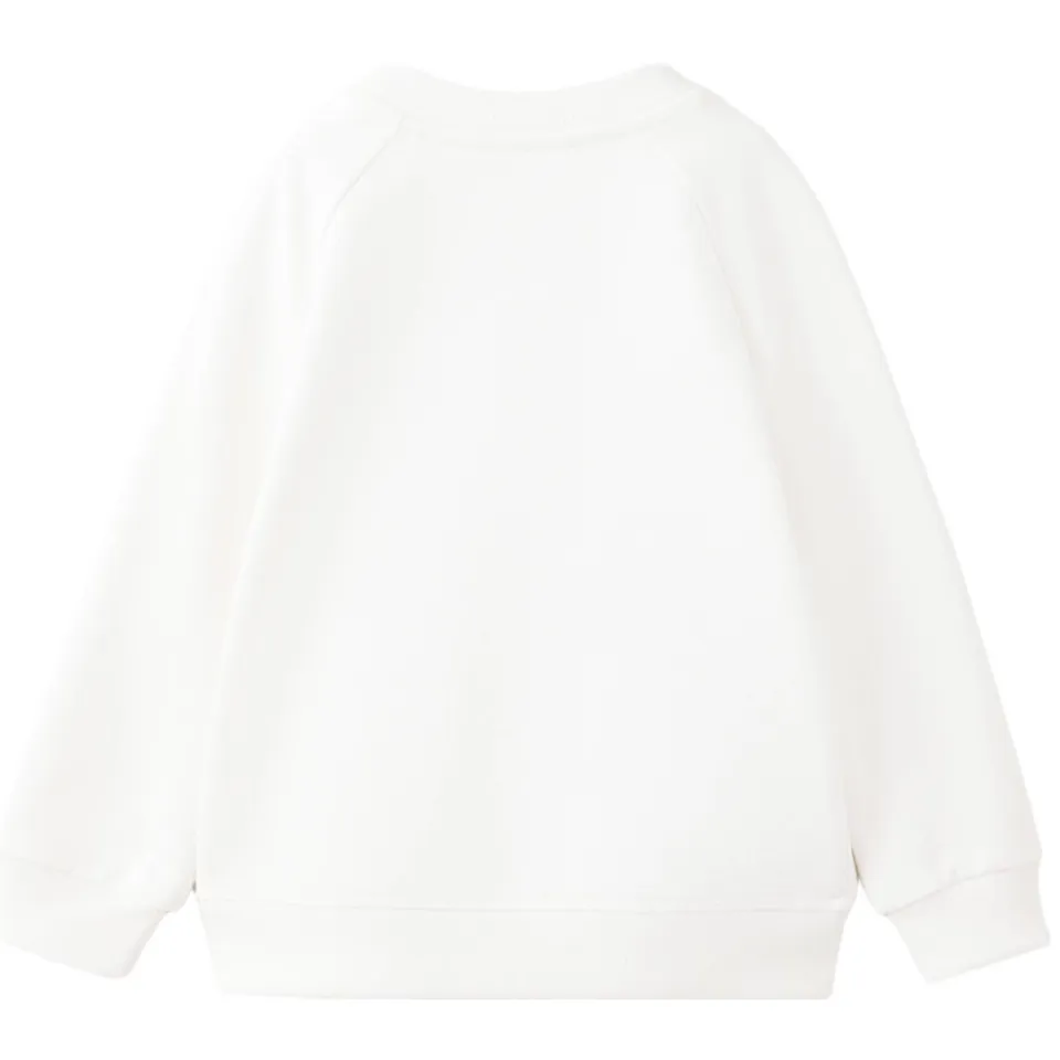 Mango Kids rechtvallende sweater met borduursels - naturel wit, foto 3