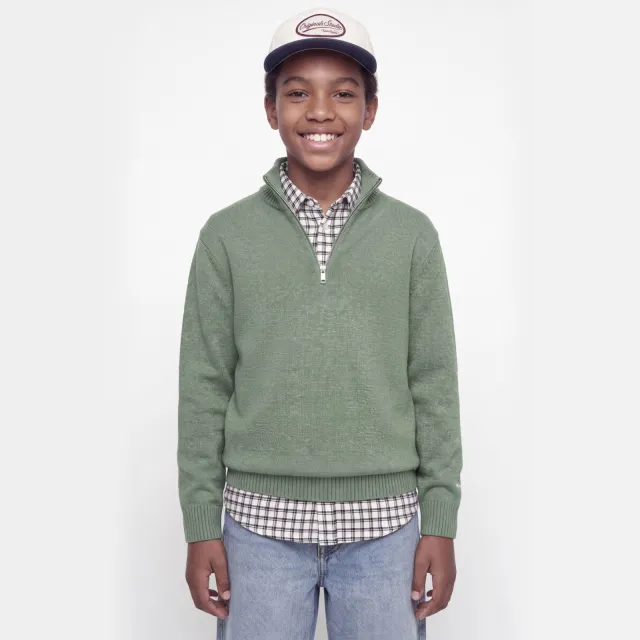 Jack & Jones JUNIOR gebreide trui met borduursels - groen