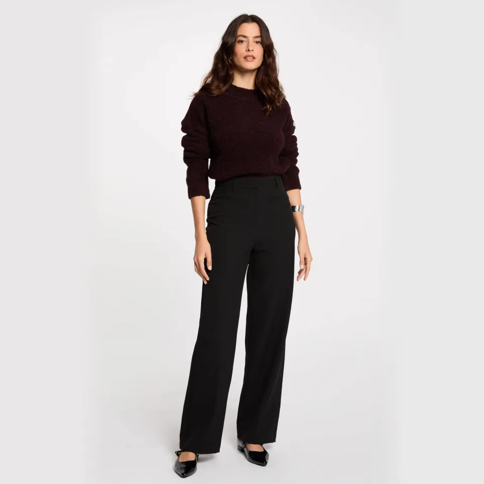 Morgan straight high waist pantalon zwart