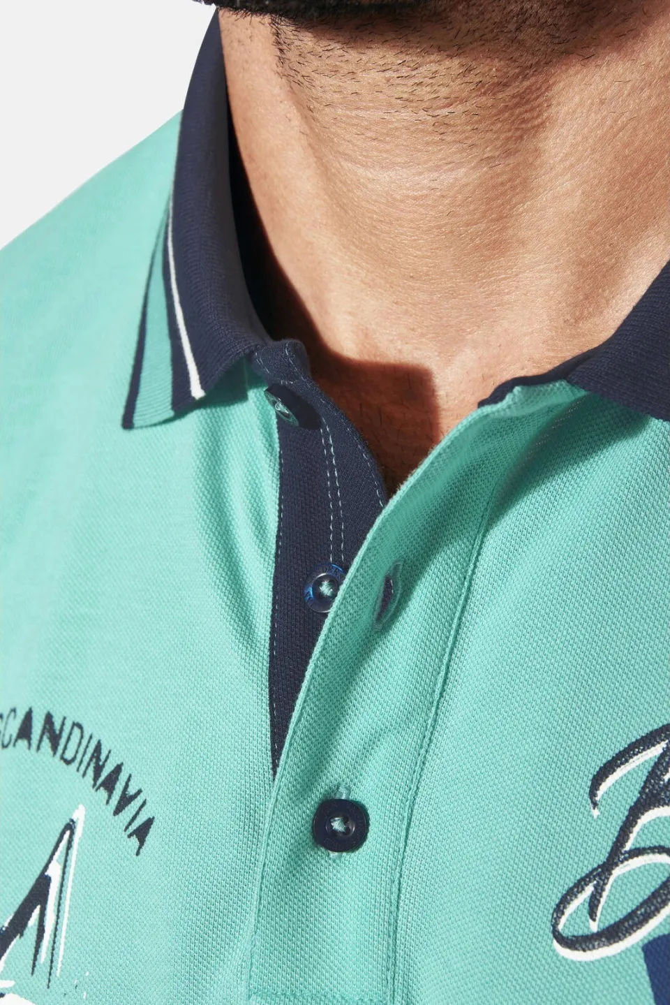 Jan Vanderstorm regular polo OLFGIR Plus turquoise, foto 7
