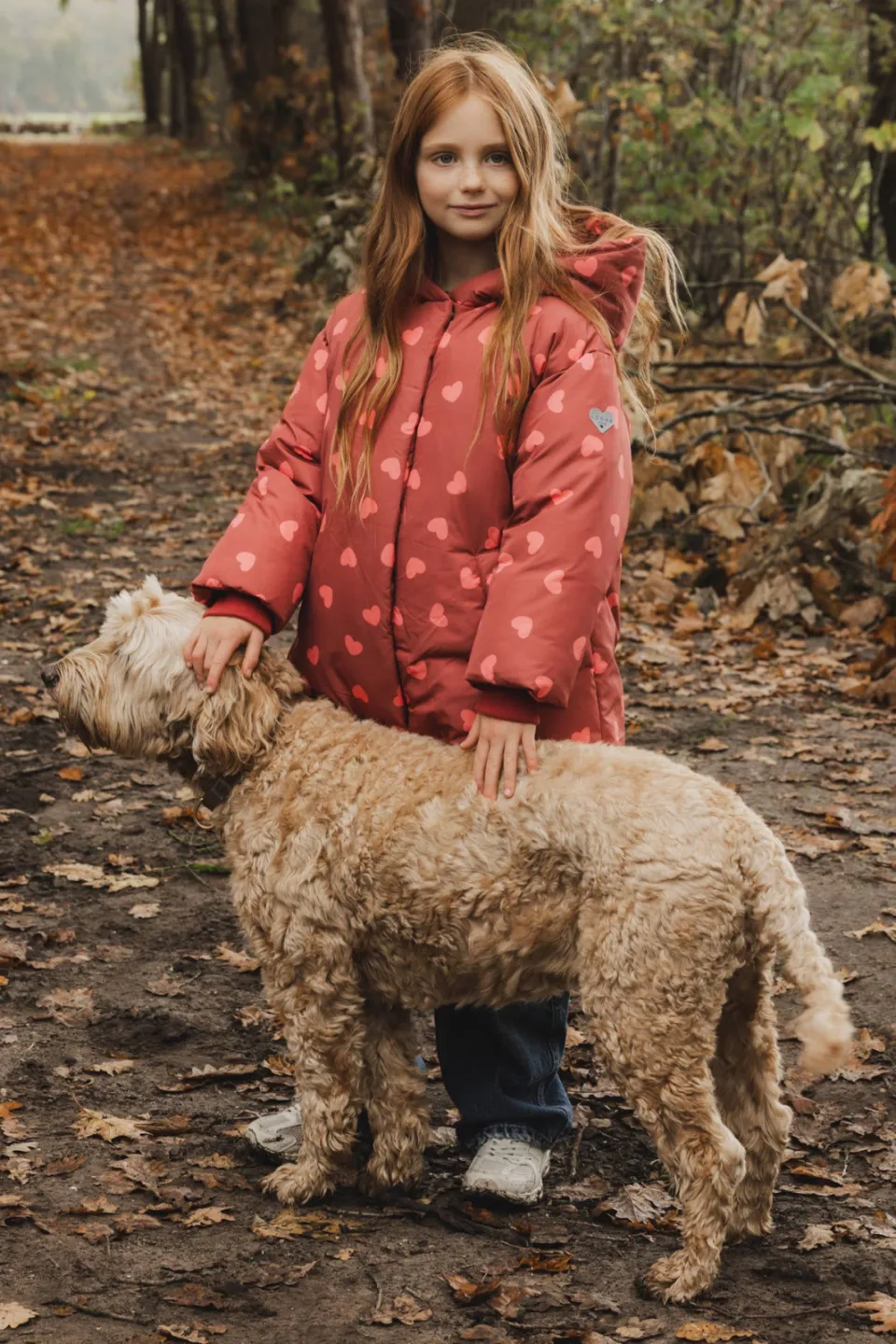 LOOXS little winterjas met hartjes rood, foto 7