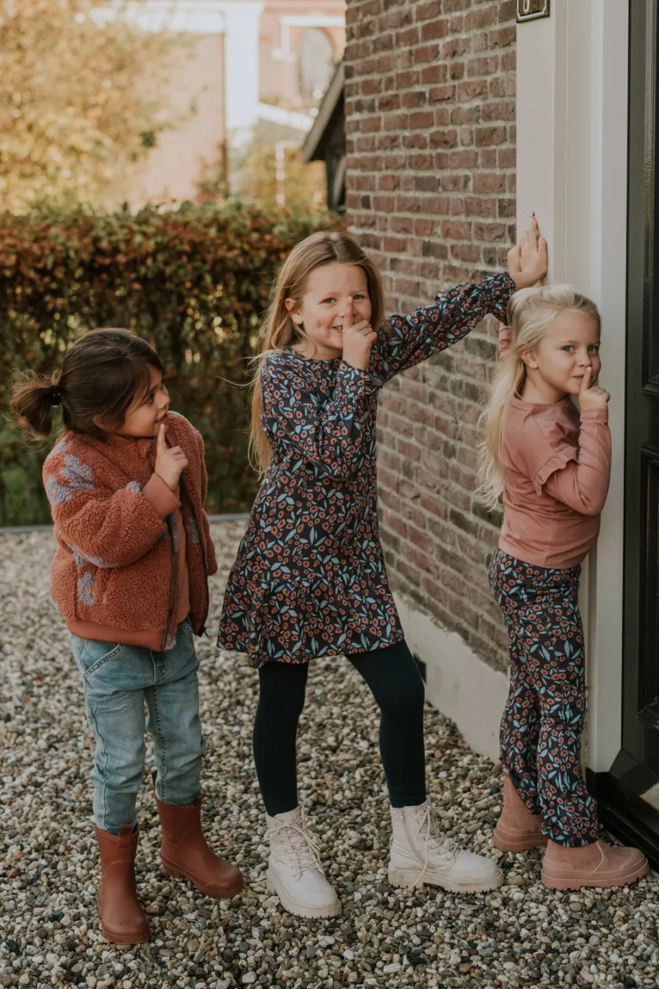 Koko Noko teddy jas met bloemenprint roodbruin, foto 7