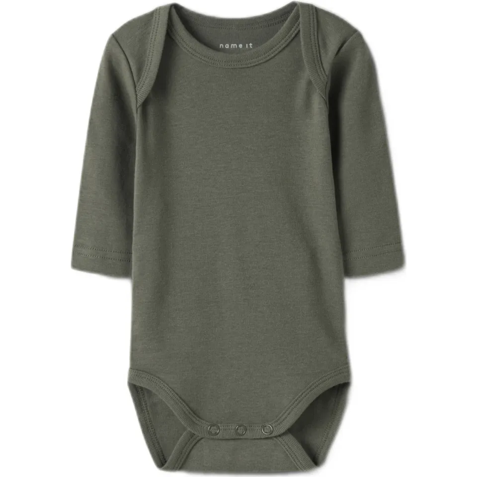 NAME IT BABY romper - beige/groen/bruin (set van 3), foto 3
