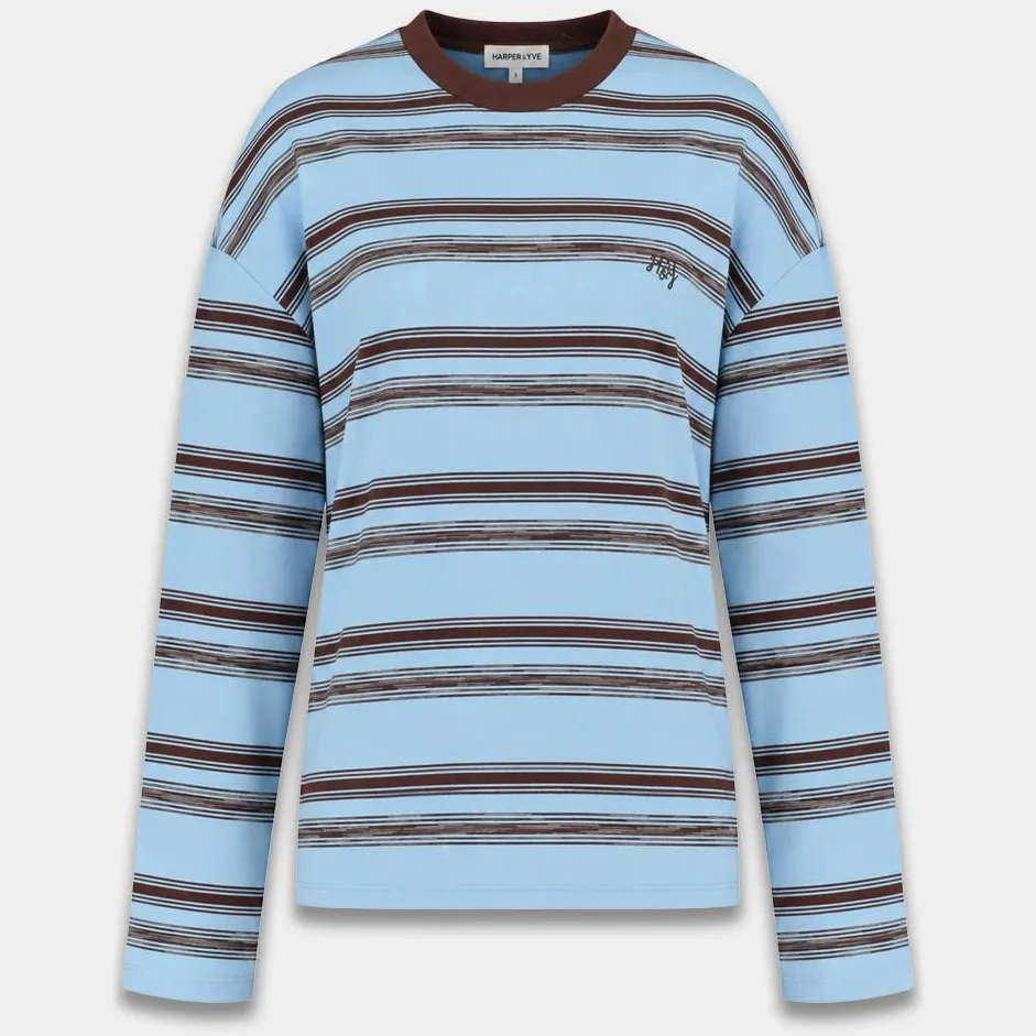 Harper & Yve Tommy-ls gestreept t-shirt blauw, foto 2