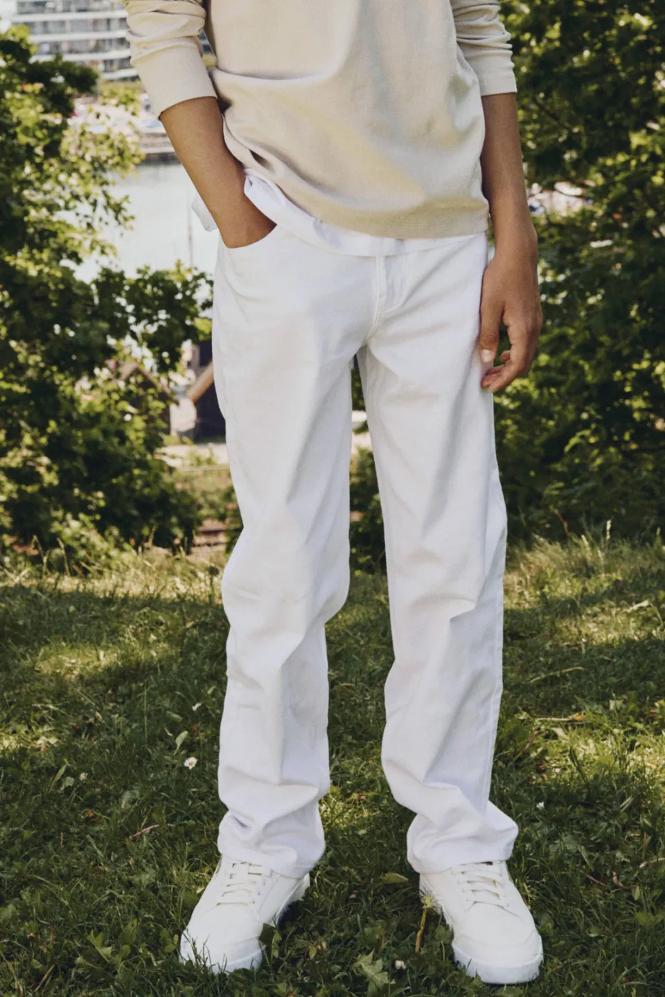 LMTD straight regular waist broek wit, foto 8