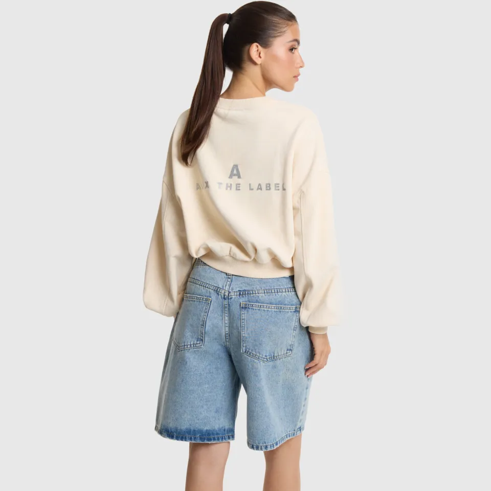 Alix The Label katoenen trui met logo - crème, foto 5
