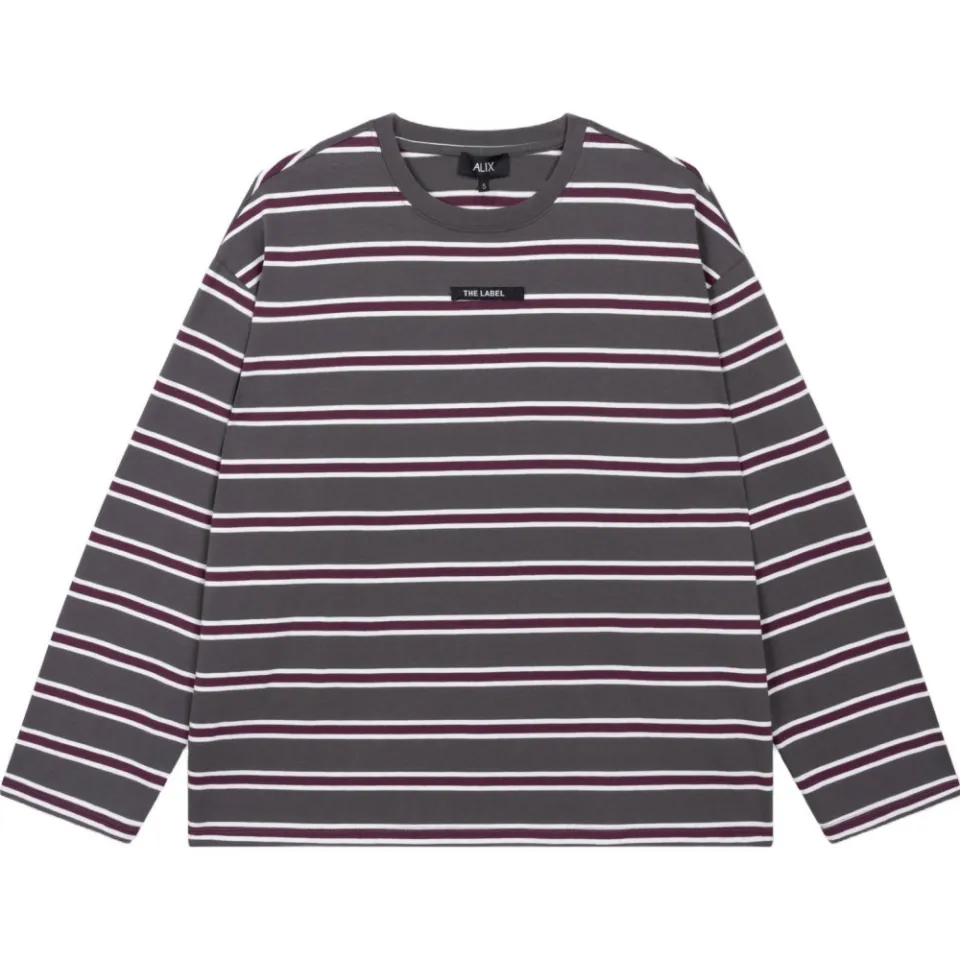 Alix The Label gestreept longsleeve shirt antraciet, foto 2