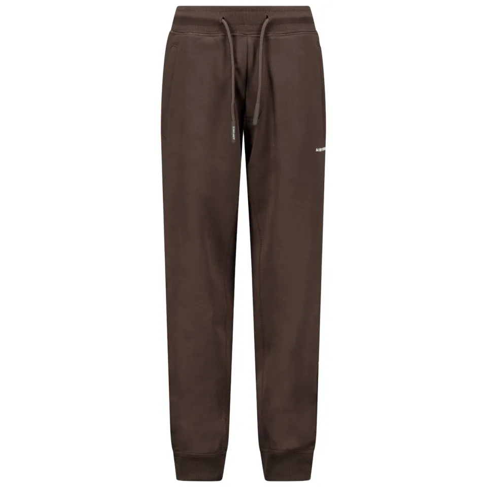 Airforce joggingbroek met logo donkerbruin