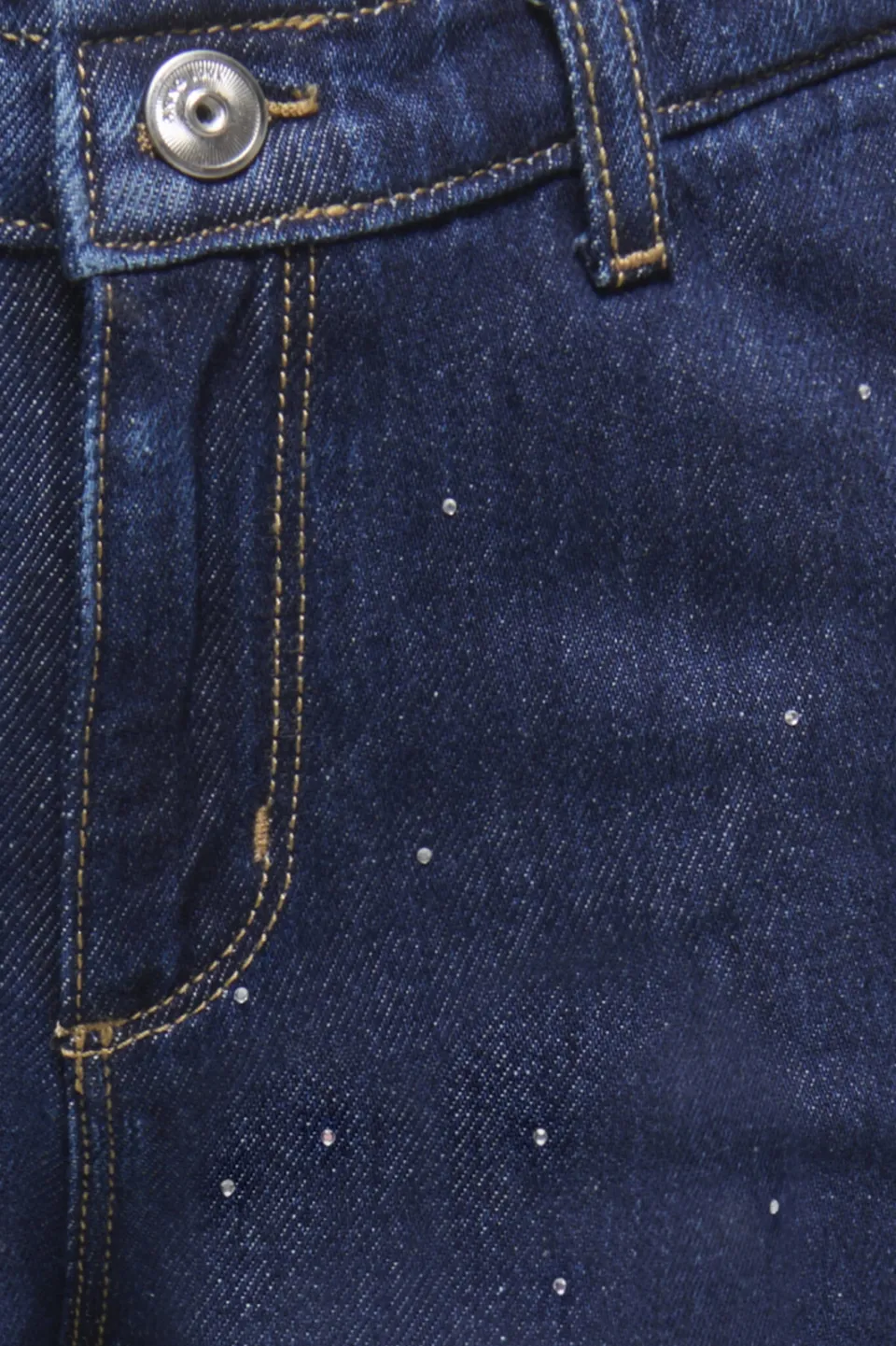 KIDS ONLY GIRL KOGCOMET wide leg jeans met strass-steentjes - donkerblauw, foto 3