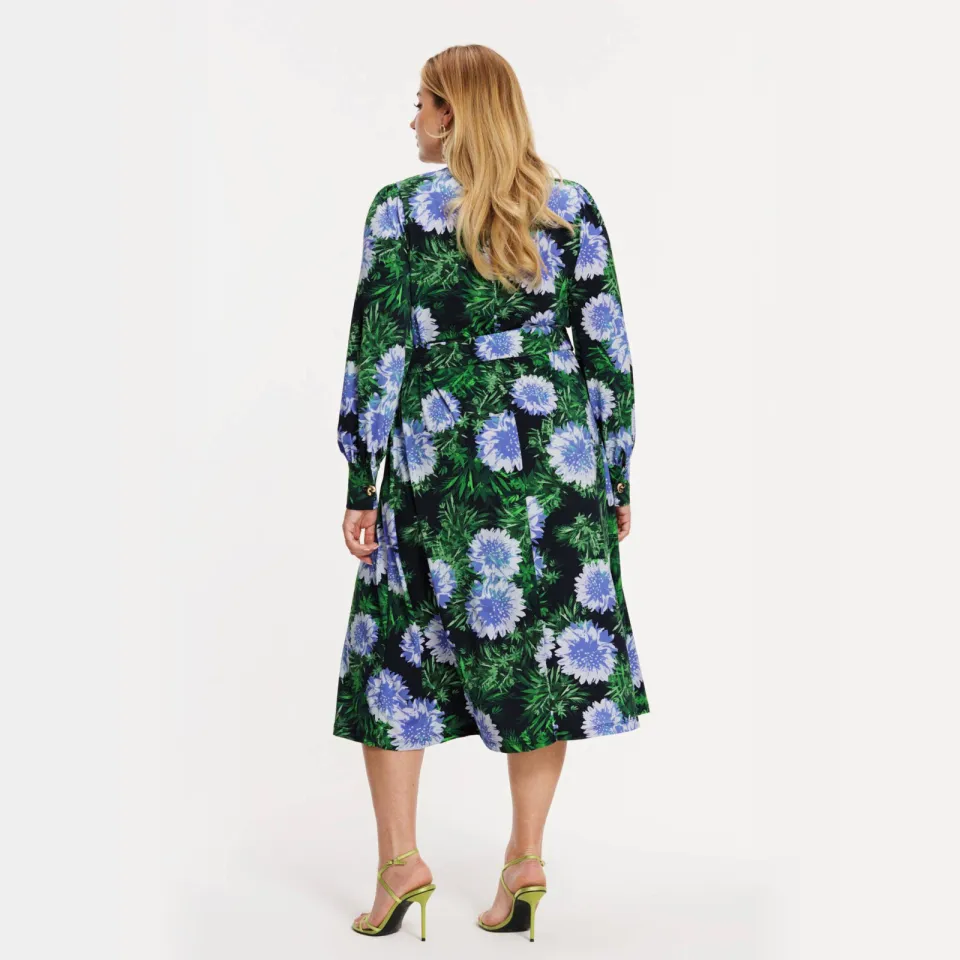 Yoek Full Blossom jurk blauw, foto 3