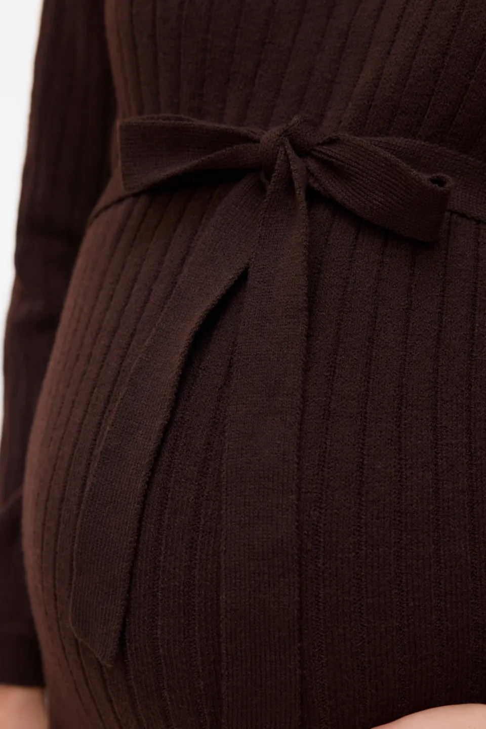 Mamalicious zwangerschapsmidijurk donkerbruin, foto 4