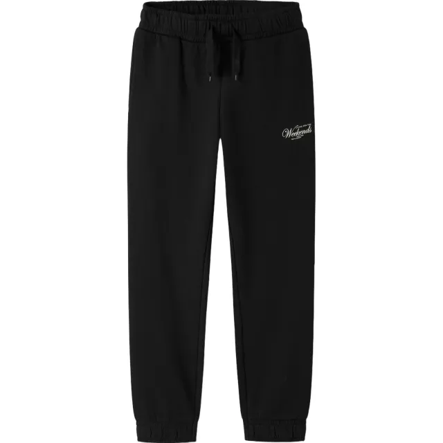 NAME IT regular fit joggingbroek met tekst zwart
