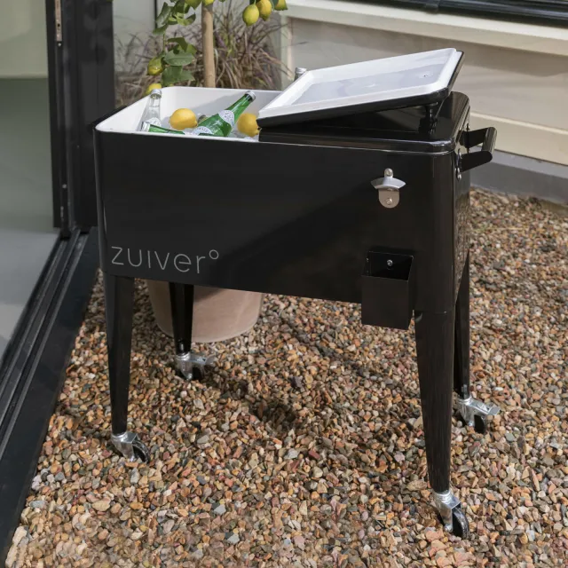 Zuiver Koelbox 'Cooler Be Cool' Op wielen, kleur Zwart