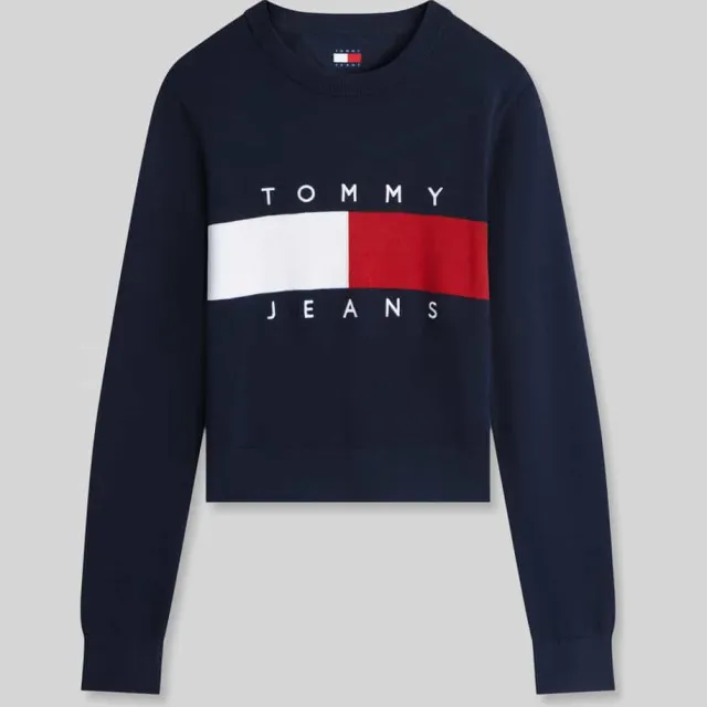 Tommy Jeans regular fit pullover van puur katoen donkerblauw, foto 2