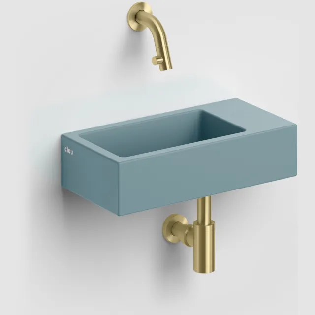 Clou Flush Fontein Zonder Kraangat Mat Blauw Keramiek 36 cm, foto 2
